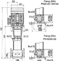 پمپ آب طبقاتی عمودی پمپیران مدل PCR90-4