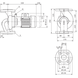 پمپ خطی سیرکوله ویلو سه فاز IPL 40/90-0.37/2
