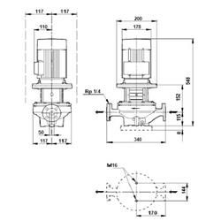 پمپ خطی سیرکوله گراندفوس TP 50-190/2