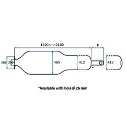تیوپ منبع تحت فشار 1500-1000 لیتری سفا با دهانه 20