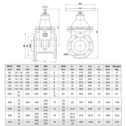 شیر کشویی سایز 50 زبانه لاستیکی 10 بار میراب
