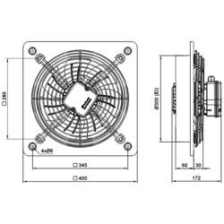 فن آکسیال دمنده ایلکا فلزی مدل VIK-30A4S