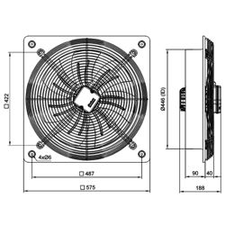 فن آکسیال دمنده ایلکا فلزی مدل VIK-45A4S-L