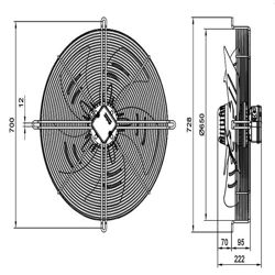 فن آکسیال دمنده ایلکا فلزی معکوس مدل VIK-56G6S2