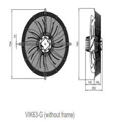 فن آکسیال دمنده ایلکا فلزی معکوس مدل VIK-63G6S2-L