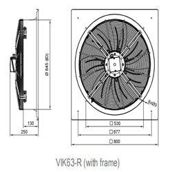فن آکسیال دمنده ایلکا فلزی معکوس مدل VIK-63G6S2-L