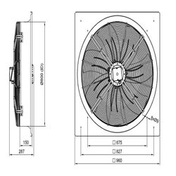 فن آکسیال دمنده ایلکا فلزی معکوس مدل VIK-80R6T3