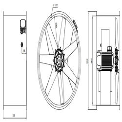 فن آکسیال دمنده سیلندری مدل DAMP-KN140-4T-900-25deg