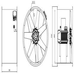 فن آکسیال دمنده سیلندری مدل DAMP‐KN140‐4T‐800‐33deg