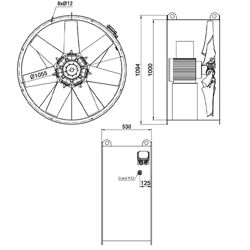فن آکسیال دمنده سیلندری مدل DAMP-WN180-4T-1000-24deg