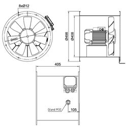 فن آکسیال دمنده سیلندری مدل DASP-NN1.5-2T-400