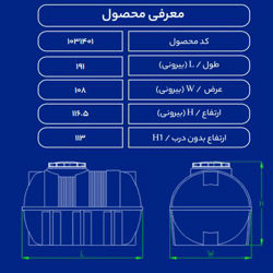 مخزن پلاستیکی 1500 لیتری افقی سه لایه طبرستان