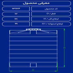مخزن پلاستیکی 300 لیتری عمودی طبرستان