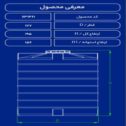 مخزن پلاستیکی 4000 لیتری عمودی فین دار سه لایه طبرستان