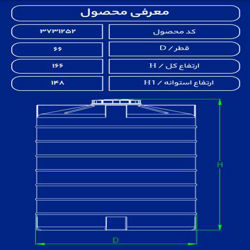 مخزن پلاستیکی 500 لیتری عمودی بلند فین دارطبرستان