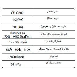 مشعل گازی شوفاژکار مدل CKI-G600