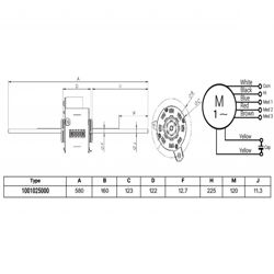 موتور فن کویل 25 وات دو شفت خازن دار الکترومگا