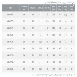 هواکش خانگی فلزی دمنده مدل VMA-15S2S