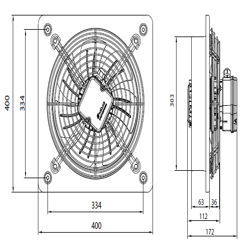 هواکش صنعتی ایلکا فلزی دمنده مدل VIK-30A4S