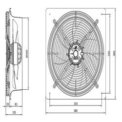 هواکش صنعتی ایلکا فلزی دمنده مدل VIK-30V2S