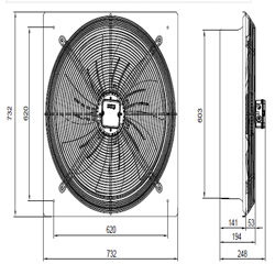 هواکش صنعتی ایلکا فلزی دمنده مدل VIK-60G4S