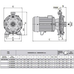 پمپ آب بشقابی دو پروانه اسپرونی مدل 2CM 32/210D