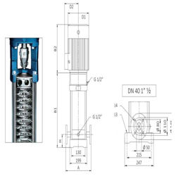 پمپ آب عمودی طبقاتی سیستما مدل MVS 8-4