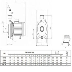 پمپ آب پنتاکس سانتریفیوژ مدل CH 300