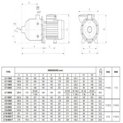 پمپ آب پنتاکس طبقاتی افقی  مدل U 9-100-2T