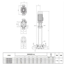 پمپ آب پنتاکس طبقاتی عمودی مدل U 3 SLG-350/14T