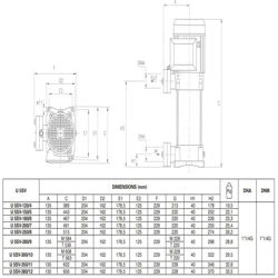 پمپ آب پنتاکس طبقاتی عمودی مدل U 5 SV-300-10T