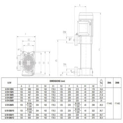پمپ آب پنتاکس طبقاتی عمودی مدل U 5 V/ L - 300/10T