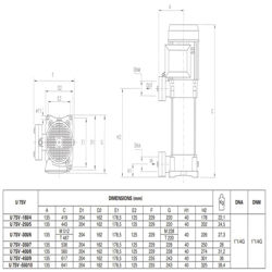 پمپ آب پنتاکس طبقاتی عمودی مدل U 7 SV-550-10T