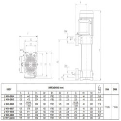 پمپ آب پنتاکس طبقاتی عمودی مدل U 9 SV-300-6T