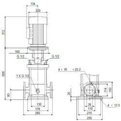 پمپ آب گراندفوس طبقاتی عمودی مدل CR10-10