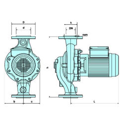 پمپ سیرکولاتور خطی سمنان انرژی ETA 65-20 سه فاز