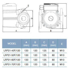 پمپ سیرکولاتور خطی لئو مدل LRP21-60F-120