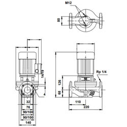 پمپ سیرکولاتور خطی گراندفوس تک فاز TP 32-120/2