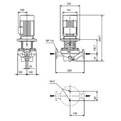پمپ سیرکولاتور خطی گراندفوس تک فاز TP 32-230/2