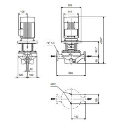 پمپ سیرکولاتور خطی گراندفوس تک فاز TP 40-190/2