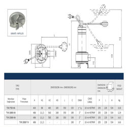 پمپ لجن کش استنلس استیل سیستما مدل TVX 750-VA