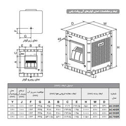 کولر آبی آبسال پشت بامی مدل AC55SR