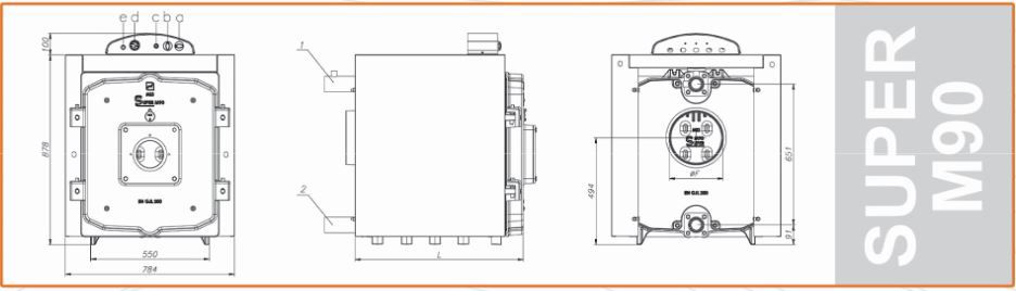 ابعاد دیگ چدنی ام ای تری سری SUPER M90 ابعاد دیگ چدنی ام ای تری سری SUPER M90