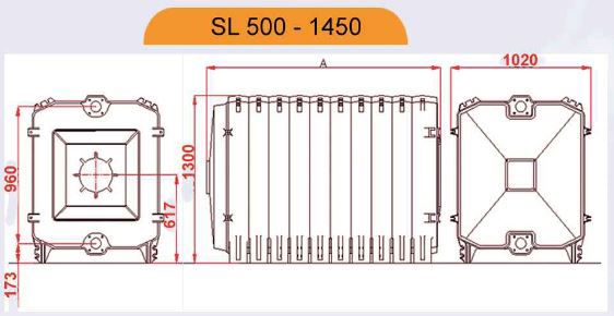 ابعاد دیگ چدنی ایرفو سری SL ابعاد دیگ چدنی ایرفو سری SL