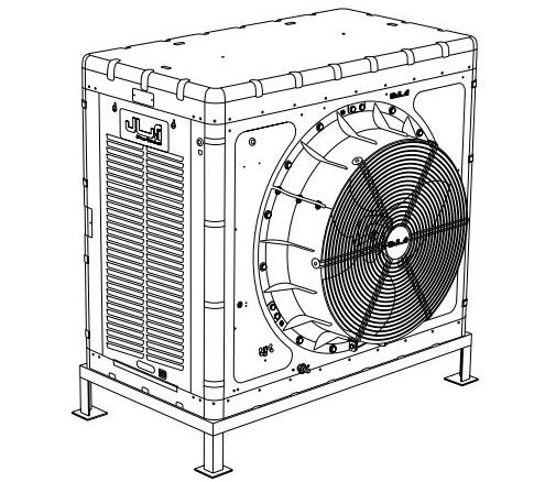 نصب کولر آبی صنعتی آبسال آکسیال مدل AC-AX130 در محیط باز