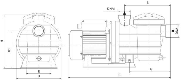 نقشه ابعاد پمپ استخری سیستما