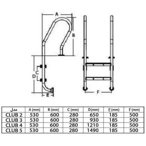 خرید  نردبان استخر هایپرپول مدل Club4