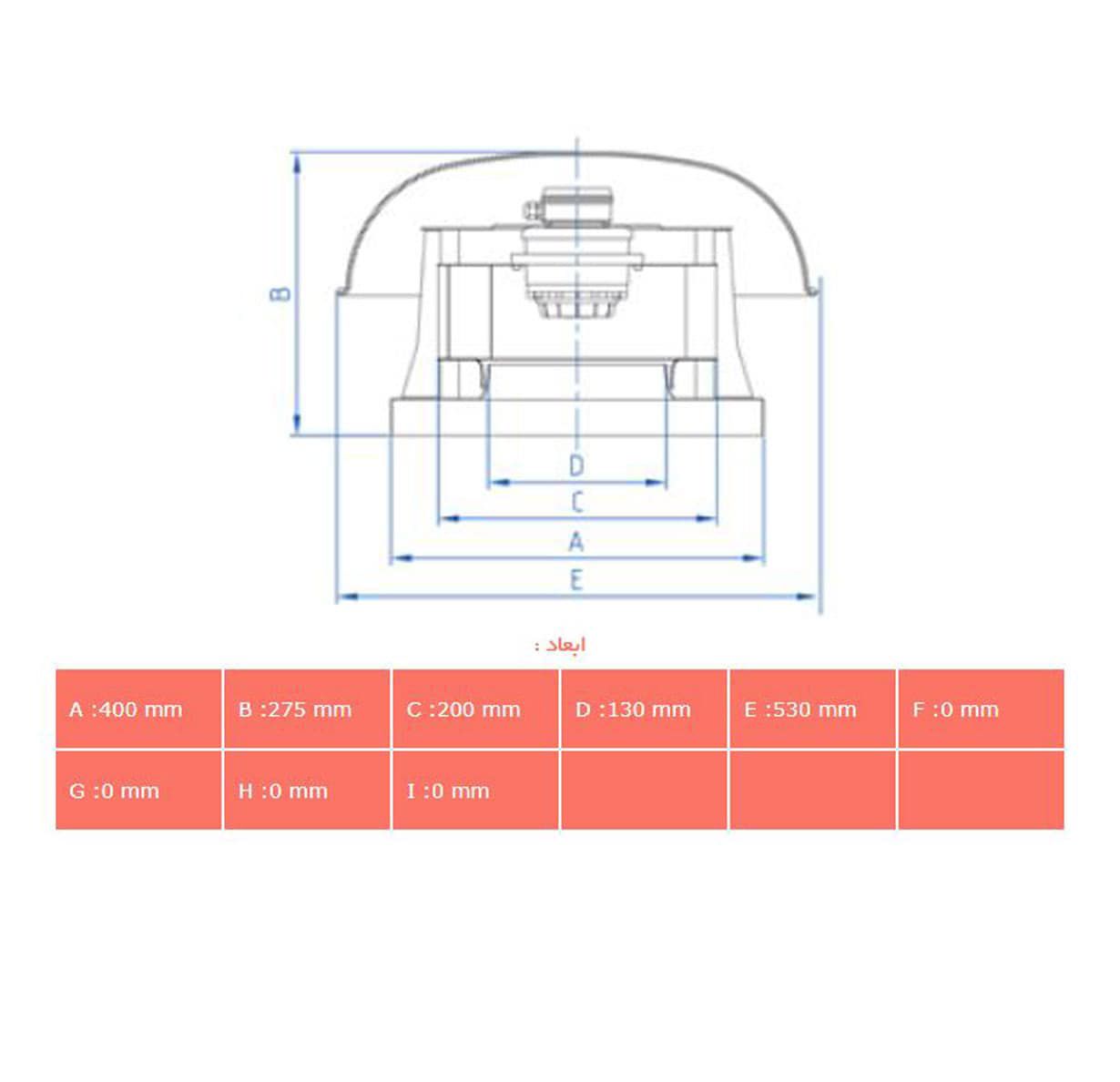 هواکش سقفی قارچی دمنده مدل REB-20/10L6S		