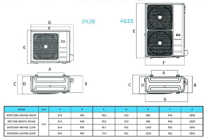 داکت اسپلیت کانالی میدیا مدل MTIT-36HWFN1