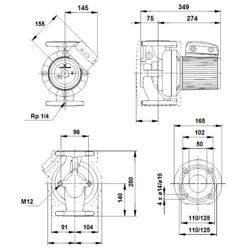 خرید پمپ سیرکوله گراندفوس UPS 50-185 F